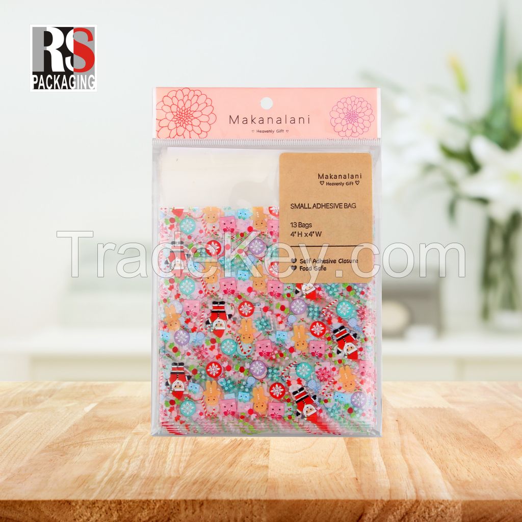 All Size Header Card Bag Custom Printing Plastic OPP Bag with Self Adhesive Flap for Small Gift Stationery Packing