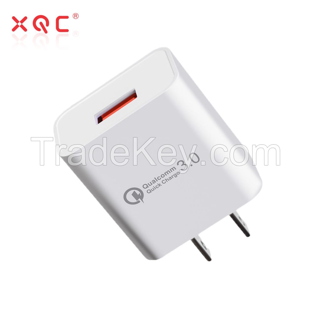 Factory Price 18w QC 3.0 Wall Charger for Earphone/Phone/Tablet Fast Charging