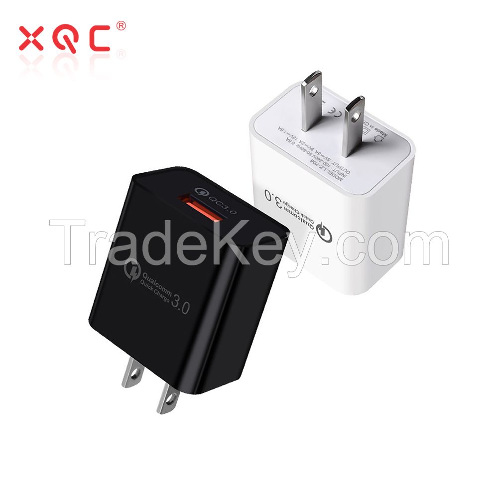 Factory Price 18w QC 3.0 Wall Charger for Earphone/Phone/Tablet Fast Charging