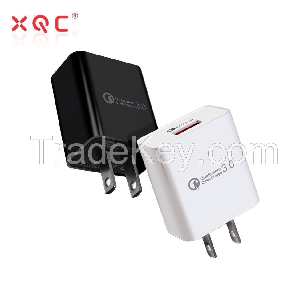 Factory Price 18w QC 3.0 Wall Charger for Earphone/Phone/Tablet Fast Charging