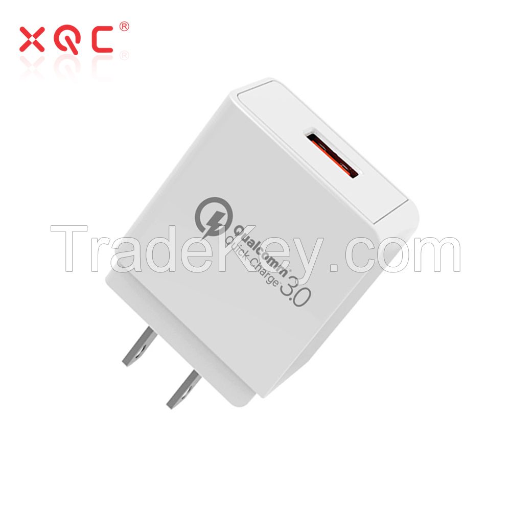 Factory Price 18w QC 3.0 Wall Charger for Earphone/Phone/Tablet Fast Charging