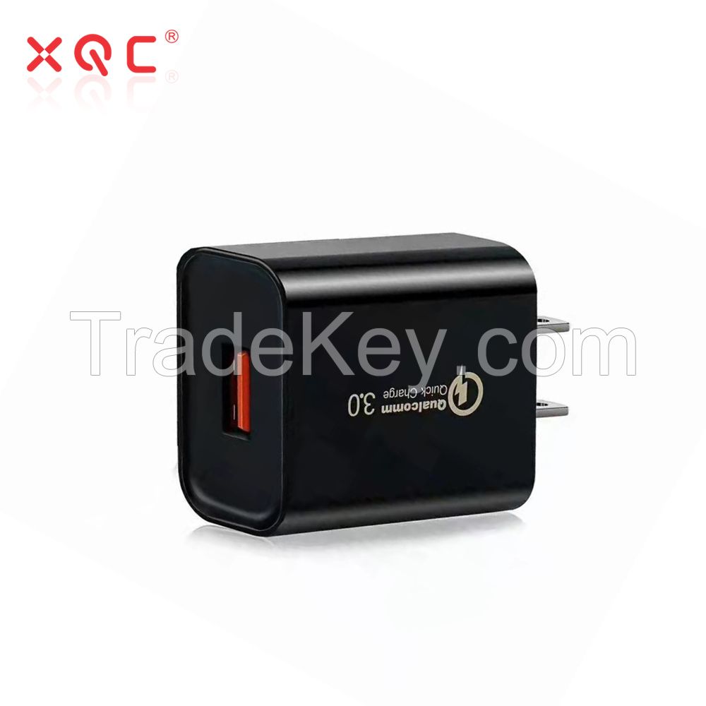 Factory Price 18w QC 3.0 Wall Charger for Earphone/Phone/Tablet Fast Charging