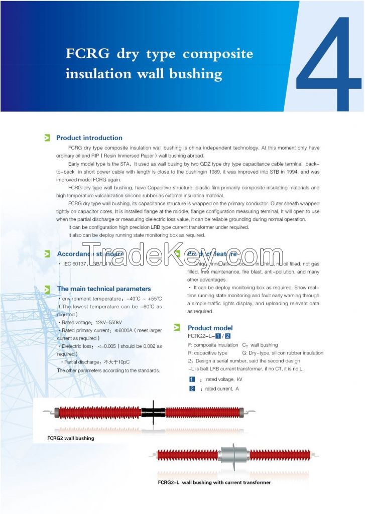 dry type High voltage wall bushing