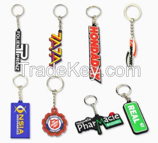 Customised pvc Rubber Keychain Key chain With Logo 2D /3D Soft PVC Keychains Custom Logo for Promotion Gifts
