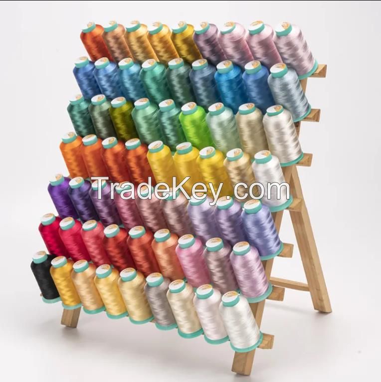 Manufacturer Colorful 1000 Yards Small Spool Polyester Embroidery Thread For Embroidery Machines