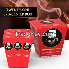 Kandu NYC 109mm King Size Hemp Pre Rolled Cones, Display Box 21 x 3-Packs