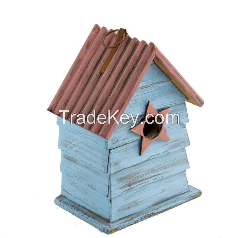 Hand Painted Custom Colors Yard Art handmade decorative Wood bird house