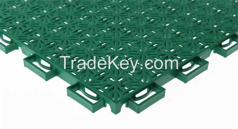 Plastic Waterproof Outdoor Badminton Basketball Court Flooring Garage Sports Ground Double Layer Sports Court Tiles