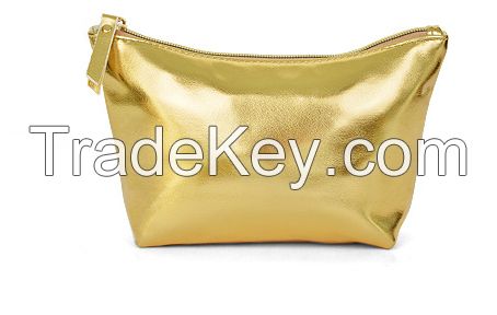 Glossy PU Golden Makeup Bags
