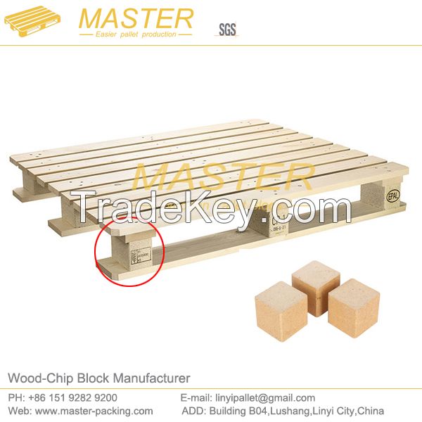 Wood Chip Blocks For Free Fumigation Wooden Pallet Feet 90*90*90mm
