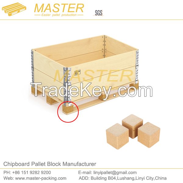 Wood Chip Blocks for Free Fumigation Wooden Pallet Feet 90*90*90mm