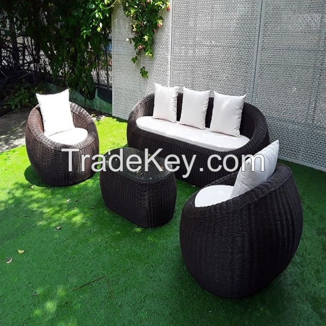 Set sofa garden includes 3 seats 1 chair and 1 table with modern design