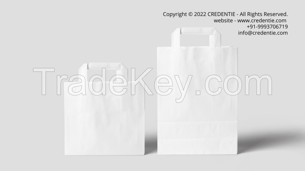 White Paper Bag, Bleached Paper Bag, Grocery, Shopping, Garbage, Super Market, Vegetables &amp;amp; Fruits, Fashion Retailer, Promotional, Food grade SOS, Delivery, Etc