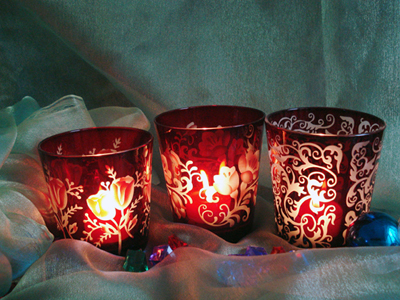 glass candle cups