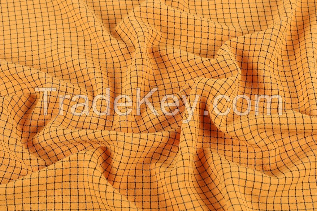 Polyester Plaid Yarn dyed CEY light weight clothing fabric for garments apparel dresses