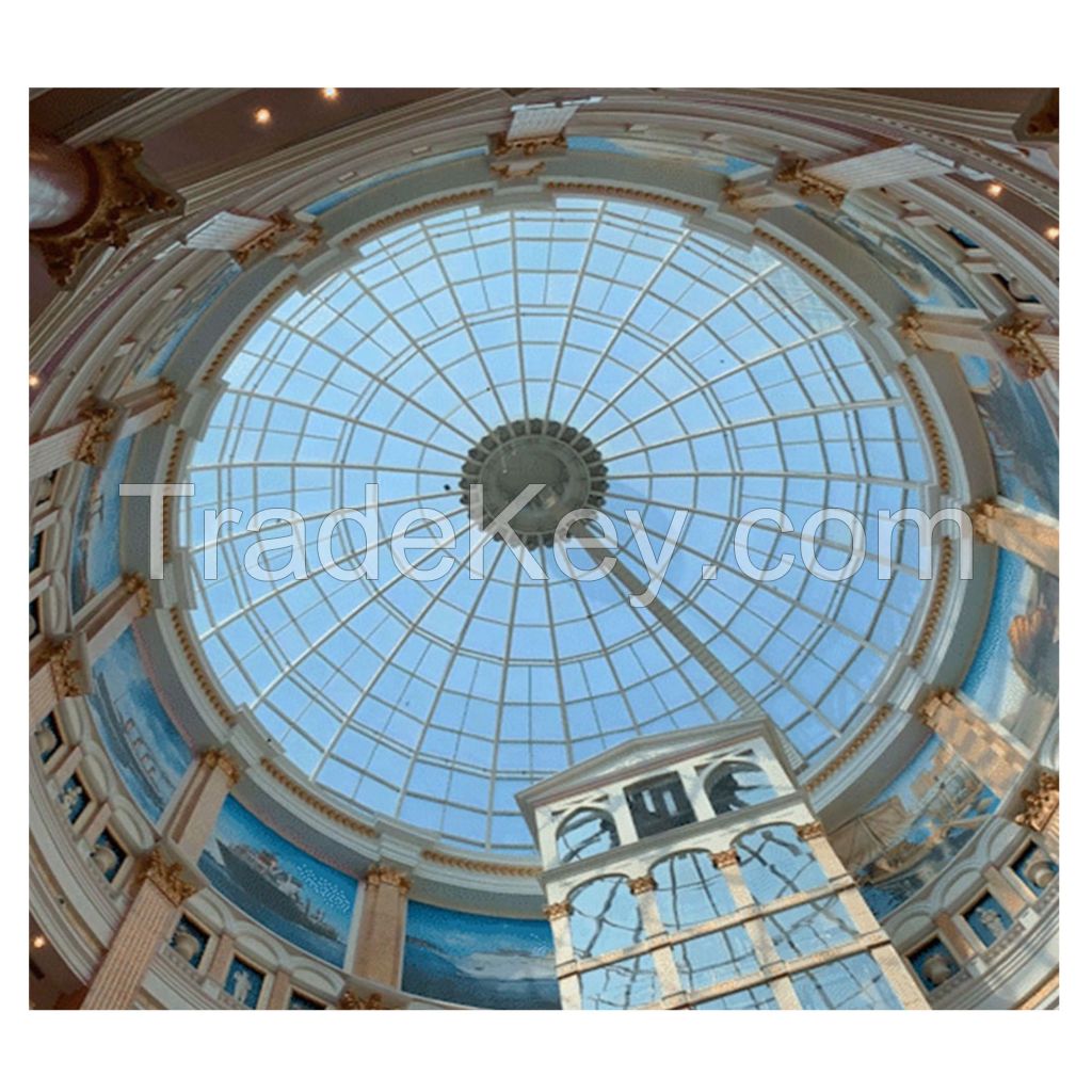 SAFS steel structure frame dome roof glass hall