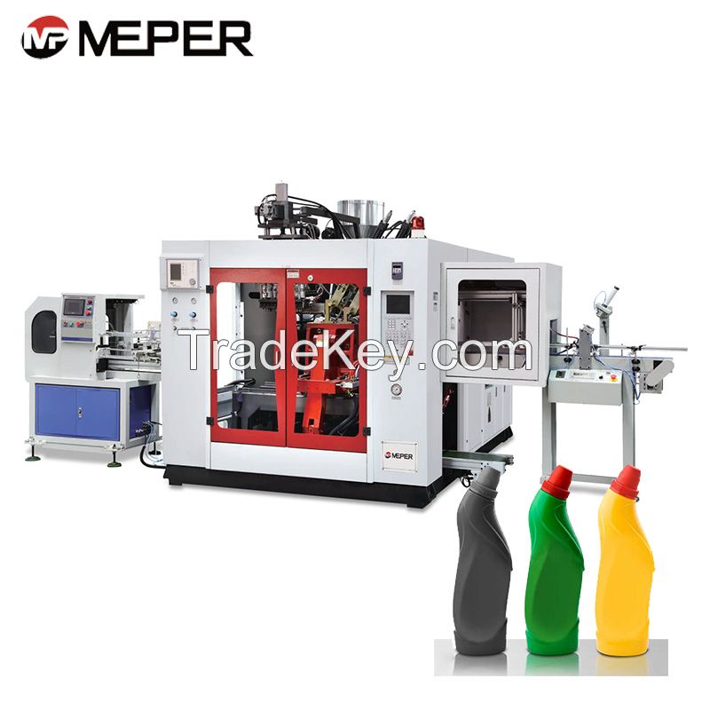 MEPER plasitc angled neck bottle toliet wash bottles extrusion blow moulding making machine