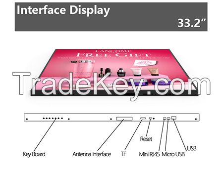 33.2 inch Indoor Square LCD Display LCD display screen wall mount advertise lcd for advertising