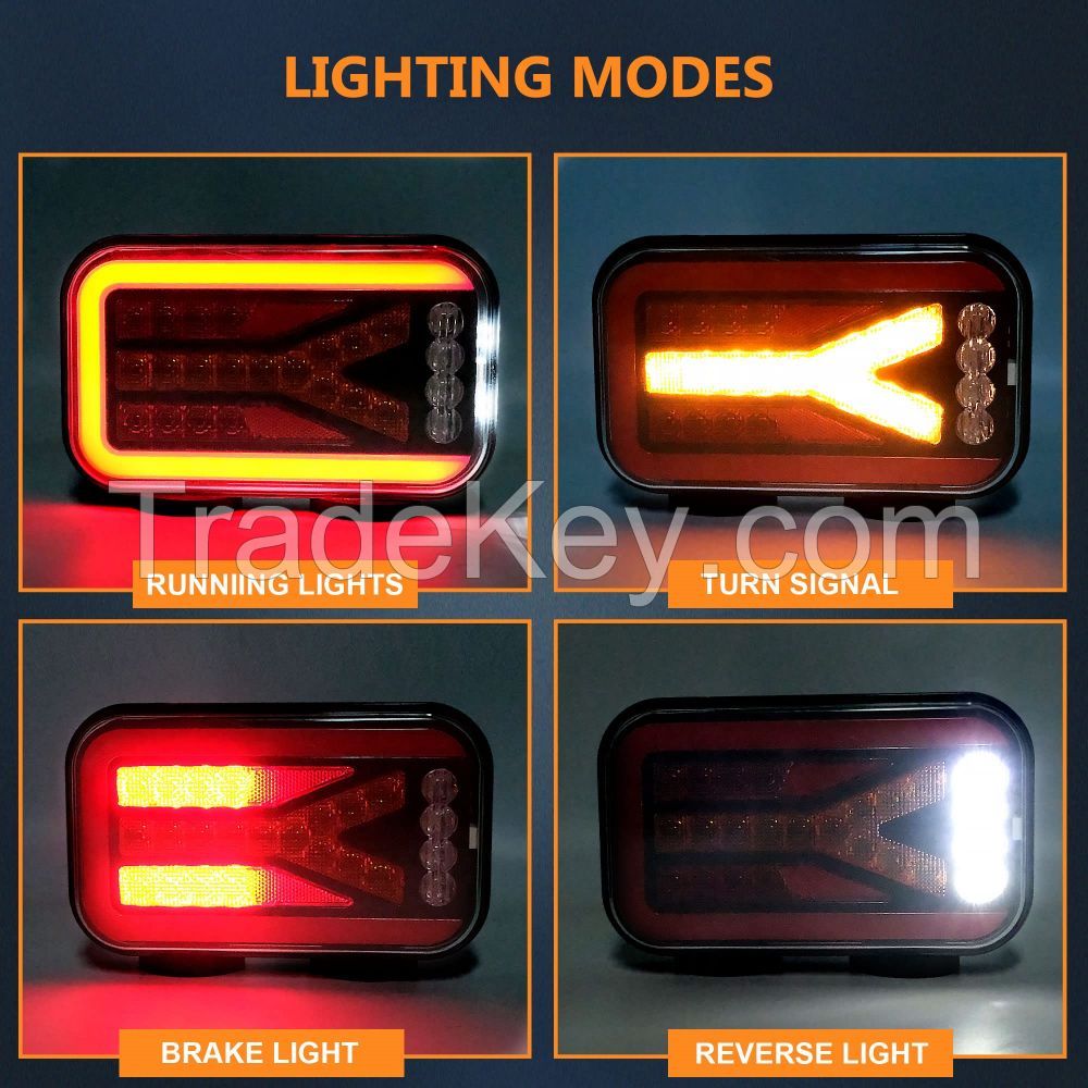 Wireless LED Trailer Rear Light Kit Turn Parking Lights For Trucks