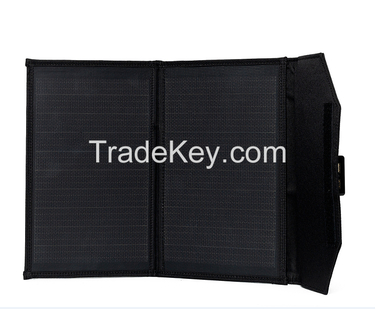 Outdoor mobile solar power supply 20W (two-fold one laminated belt bracket)
