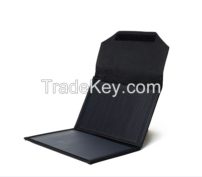 Outdoor mobile solar power supply 20W (two-fold one laminated belt bracket)