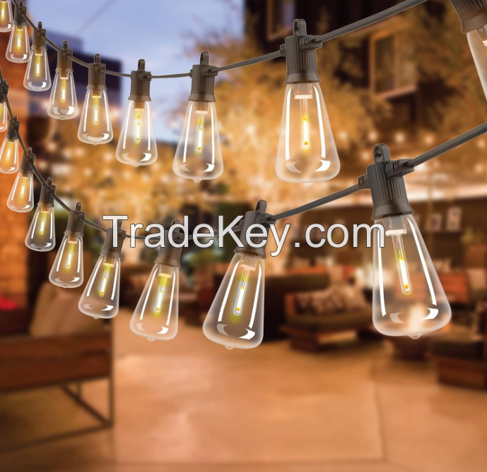PSST64-4S. 4W, 15m, 15 pc, outdoor high pressure lamp, ST38 old Edison bulb, waterproof connected to dimming outdoor chandelier for backyard bistro porch garden.