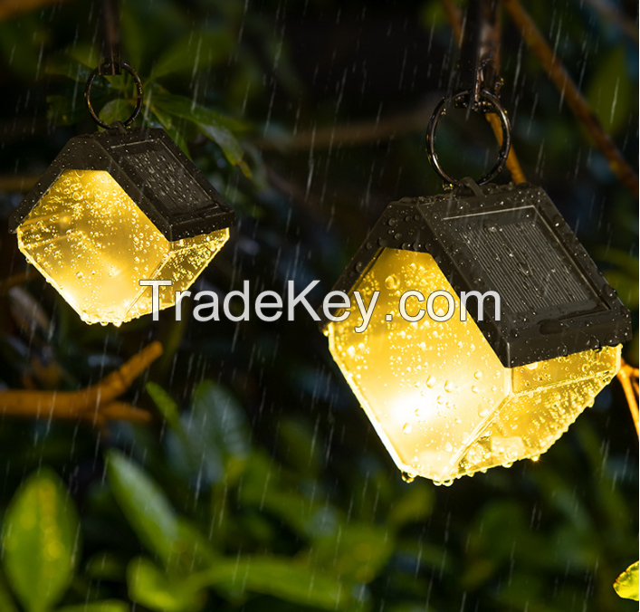 PSDS013. Solar ice brick chandelier / outdoor courtyard walled garden light-controlled induction atmosphere hanging lamp