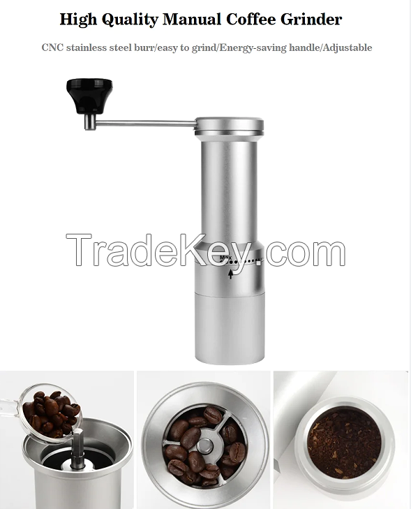 PSG52. Hand-shaking coffee bean grinder. (Bean warehouse large capacity 45g, multi-grade grinding control coffee specifications; American / Italian / French)