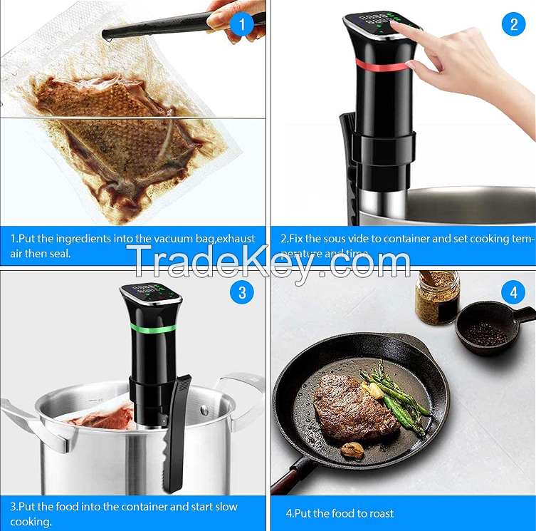  PSMZJ21, Steak low temperature slow cooking machine kitchen appliances WIFI / APP cooking low temperature slow cooking machine 1100W-1400W vacuum low temperature cooking slow cooker and brewing utensils