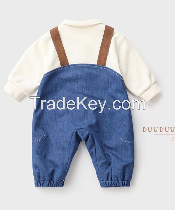 PS6662-66 baby long sleeve conjoined.  Bag long sleeve crawling, children's clothing, button, spring / autumn, men and women, 66-100cm height, 03-24 months age, class A