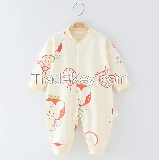 PSLDHJN-59 baby short-sleeved jumpsuit.  Pure cotton, newborn clothes, crawling clothes to sleep, four seasons, 66-100cm height, 01-24 months of age, class A