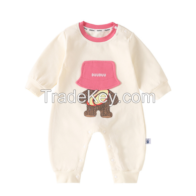 PS6680-66 baby long sleeve onesie.  Newborn ha clothes, fart crawling clothes, jumper + button, spring / autumn, GM, 66-100cm height, 03-24 months age, A