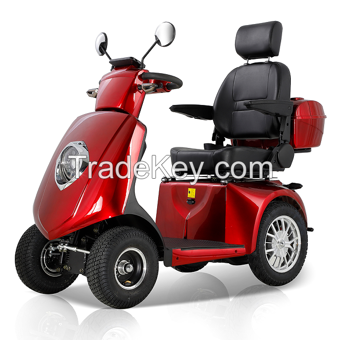 PSJXY5D-W1171107067 red 800W four-wheel electric motorcycle.  Adult walking LED lighting flight portable 25 km/h load 150 KG 35-45 km travel motorcycle, medium motorcycle, heavy motorcycle adult general use
