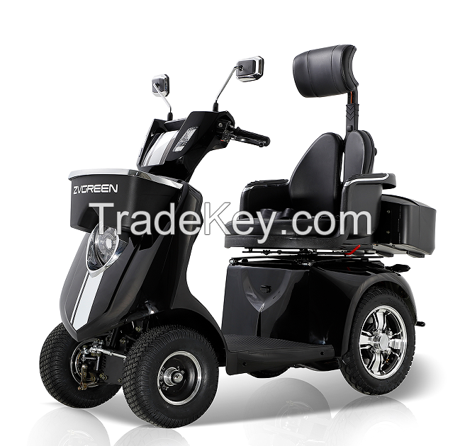  PSAFD2D3L-W1171115108 Black 800W four-wheel electric motorcycle.  LED lighting USB rechargeable mobile phone flight portable 15 km/h load 150 KG range of 30-35 km travel motorcycle, medium-sized motorcycle adult mobility scooter