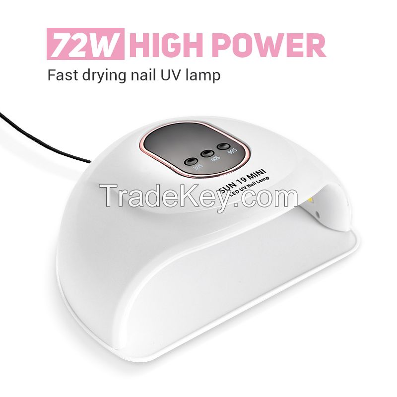 72W Nail Art Lamp UV LED Gel Polishing Curing Nail Equipment Nail Dryer