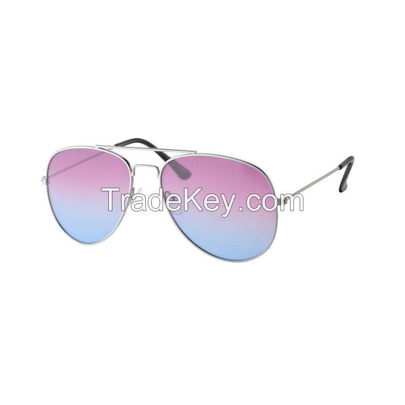 Unisex Purple Tint Lens Aviator Sunglasses