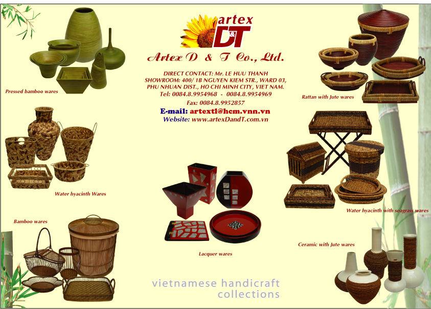 HANDICRAFTS : RATTAN, BAMBOO. PRESSED BAMBOO, LACQUER, SEAGRASS...