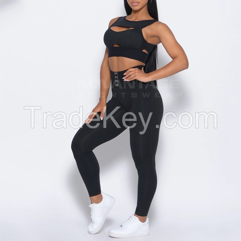 2022 Women Fitness & Yoga Sets Workout Wears High Waist Sports Leggings and Bras