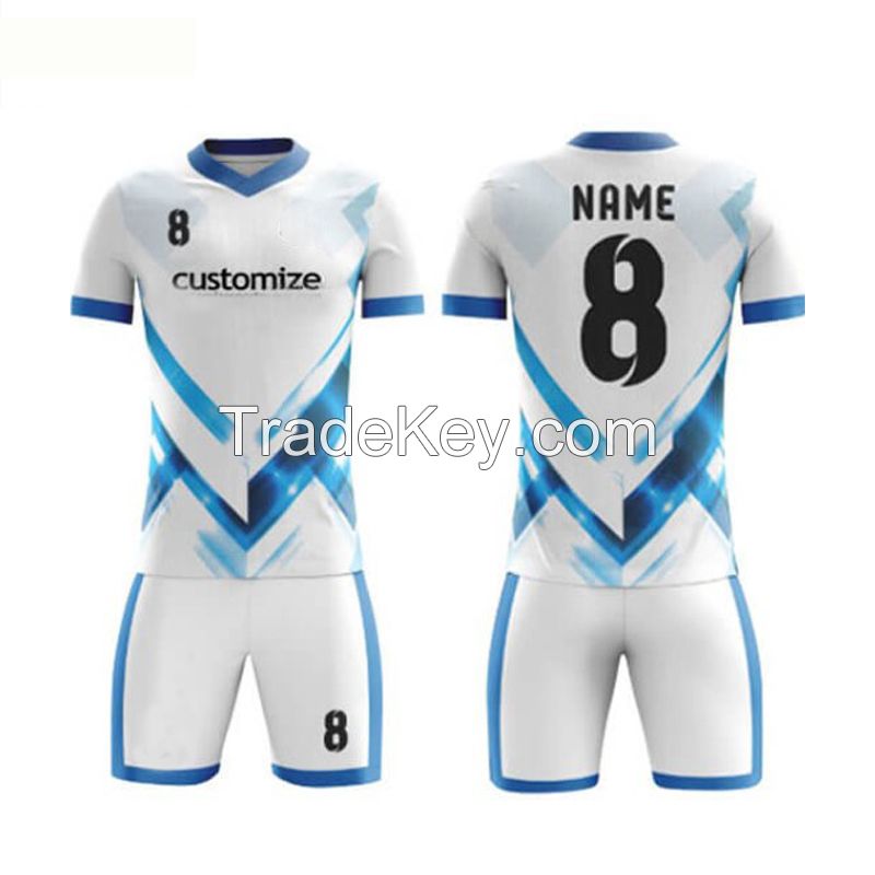 Customized Design and logo Adults size Breathable Sports Soccer uniform 