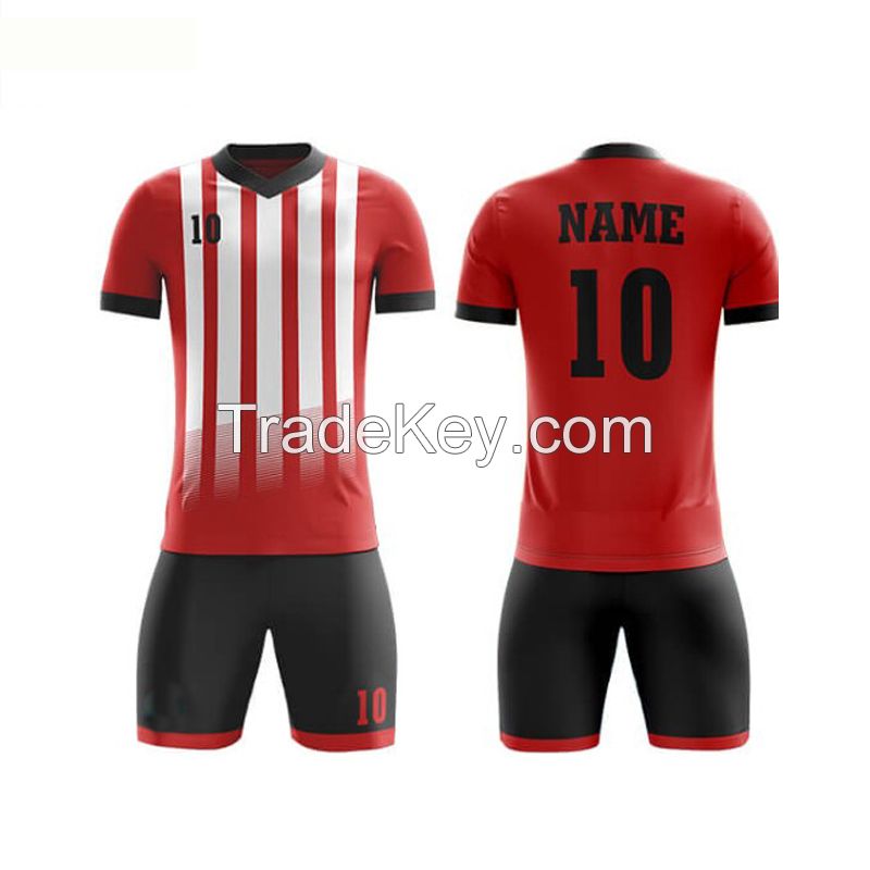 High quality quick dry Breathable 100% polyester Breathable fully printing football uniform soccer wear soccer jerseys for men