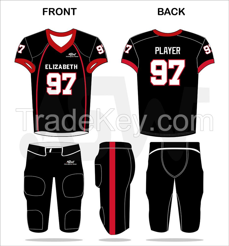 Custom College Sublimation Adult Tackle Twill Youth Jerseys Kits Costumes Practice And Pants Set American Football Uniform