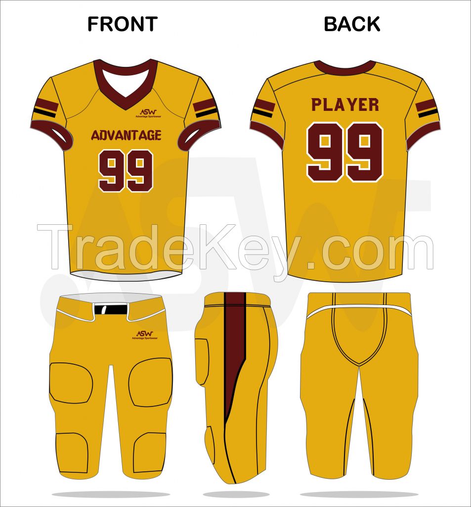 2022 Sublimated Men's Custom Design American Football uniform plus size direct factory made football uniform