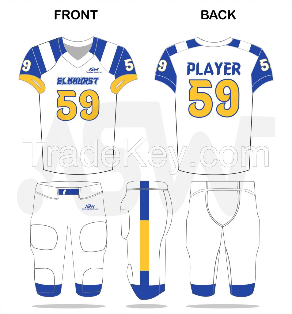 American football uniforms sublimation jersey tackle twill custom New design adult sublimation american football uniforms