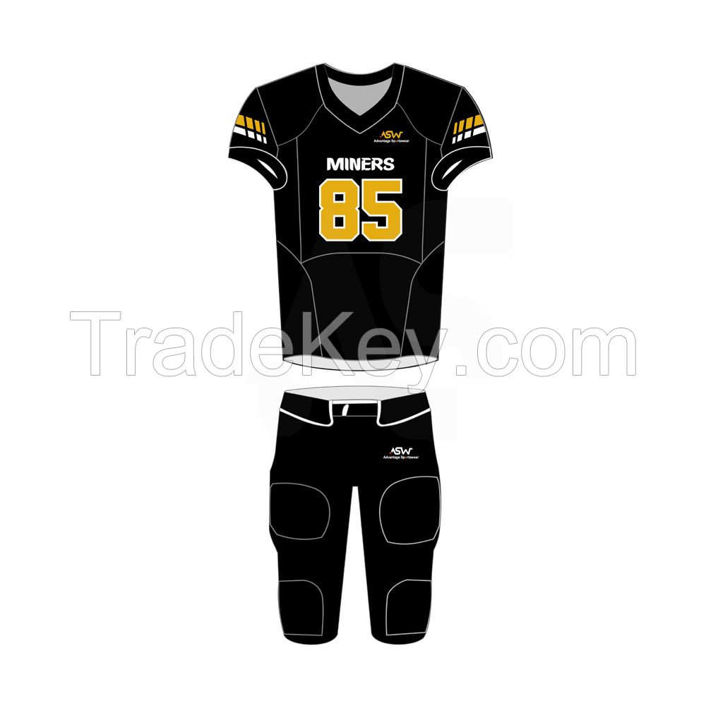 2022 Sublimated Men's Custom Design American Football uniform plus size direct factory made football uniform