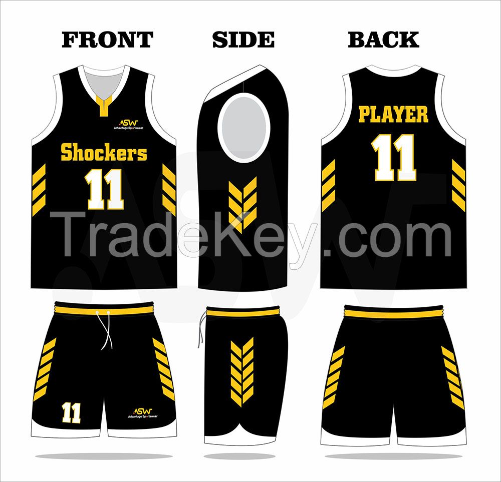 High quality wholesale customized nation team youth basketball jerseys set 