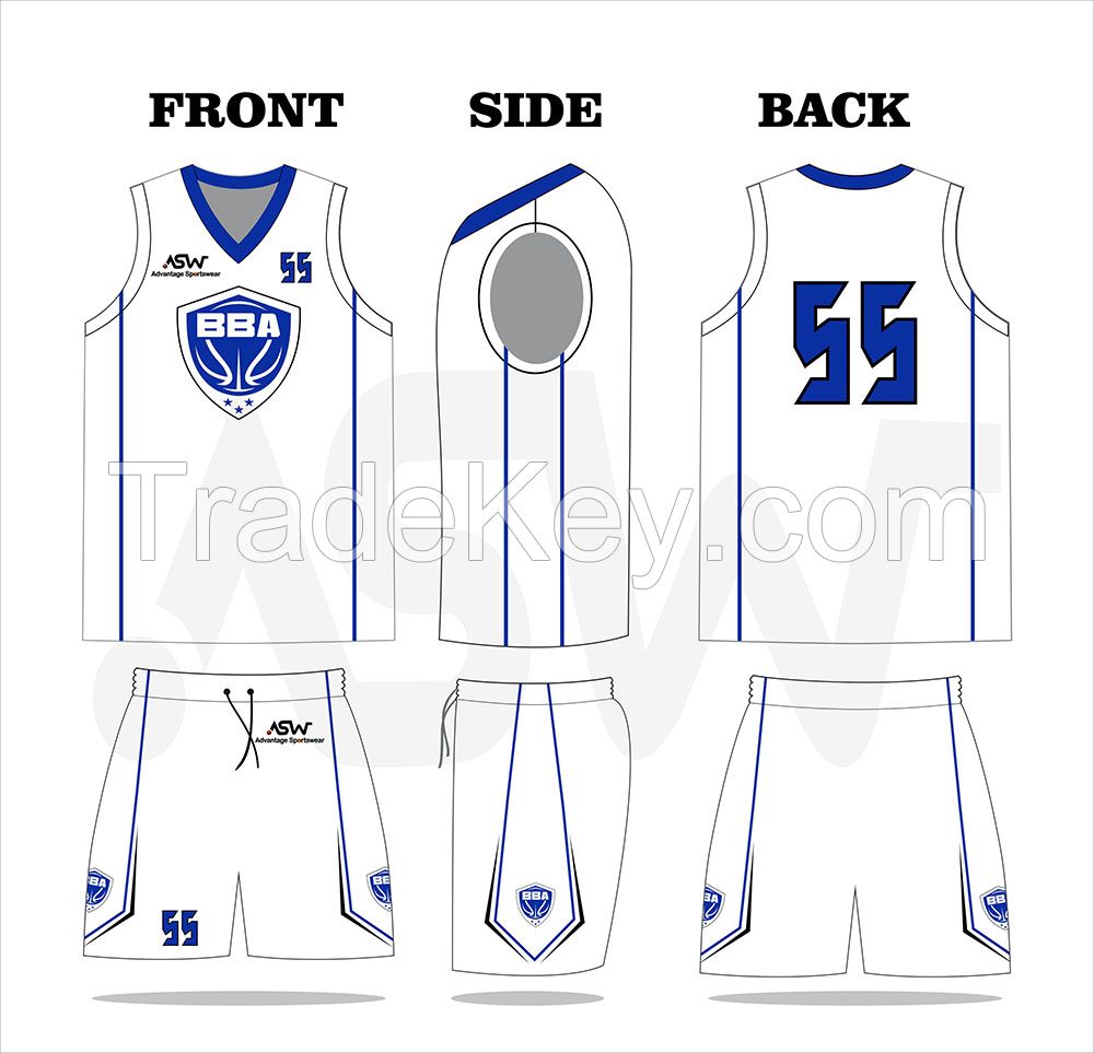 High quality wholesale customized nation team youth basketball jerseys set 