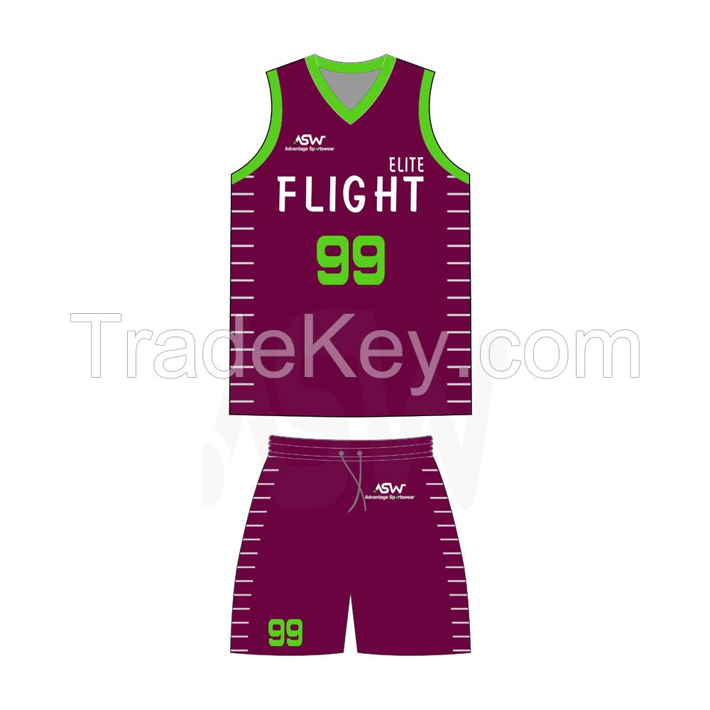 Custom Design Basketball Jersey Uniform Sublimation Printed Sports Basketball Jersey Wholesale Team Basketball Uniform