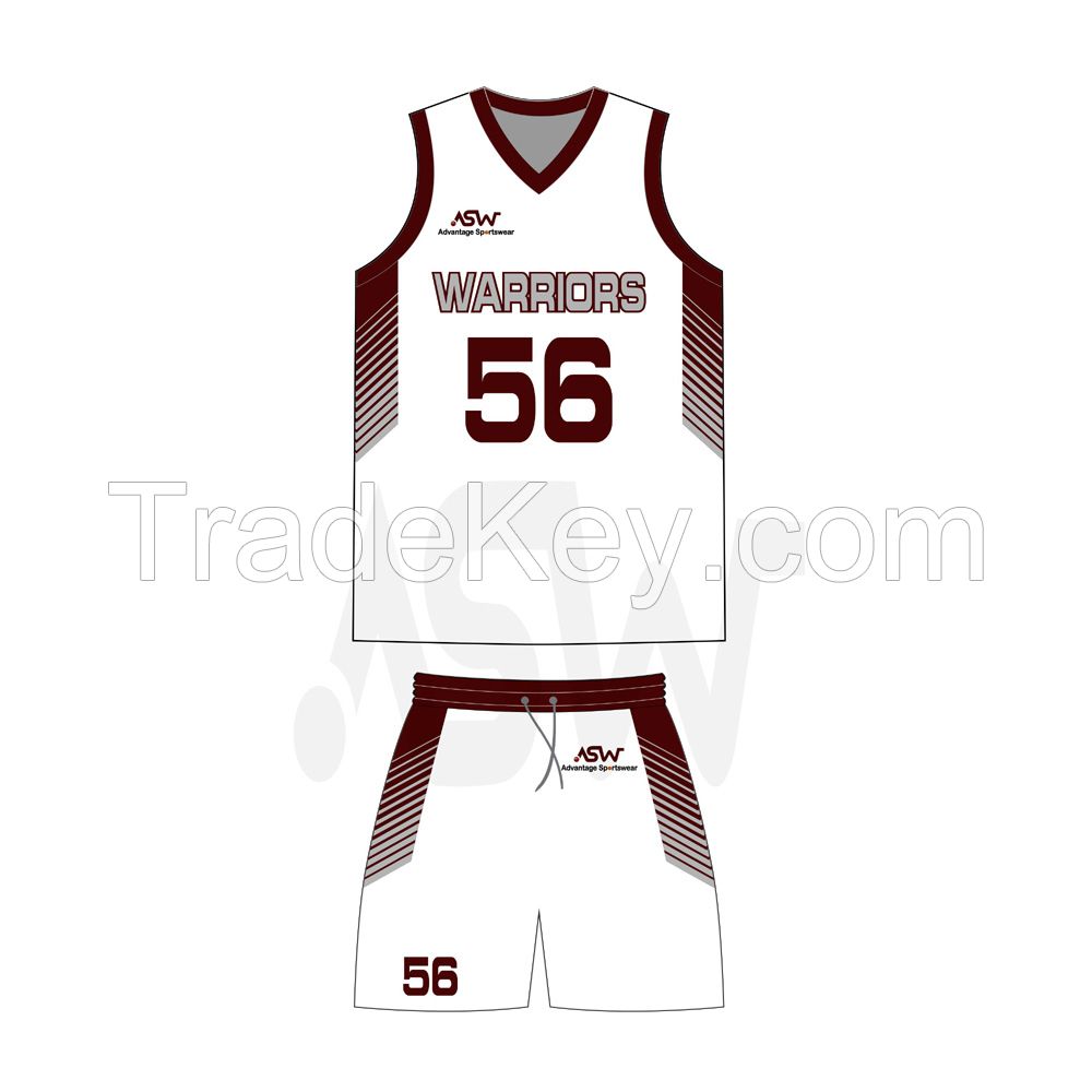 Custom Design Basketball Jersey Uniform Sublimation Printed Sports Basketball Jersey Wholesale Team Basketball Uniform