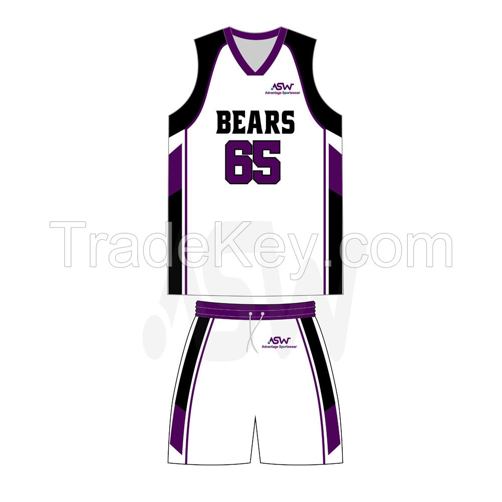 Pakistan Made Premium Top Quality Basketball Uniforms Short Sleeves Jersey For Sale