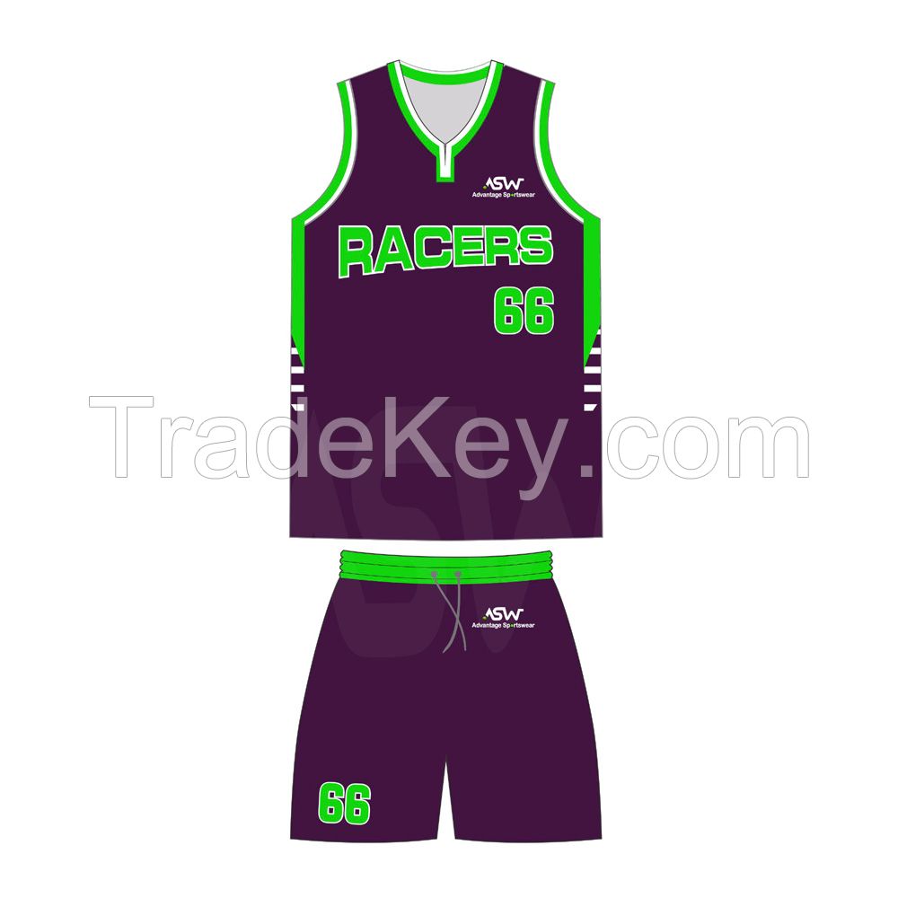 Custom Team Wear Basketball Uniform 100% Polyester Men's Basketball Uniform